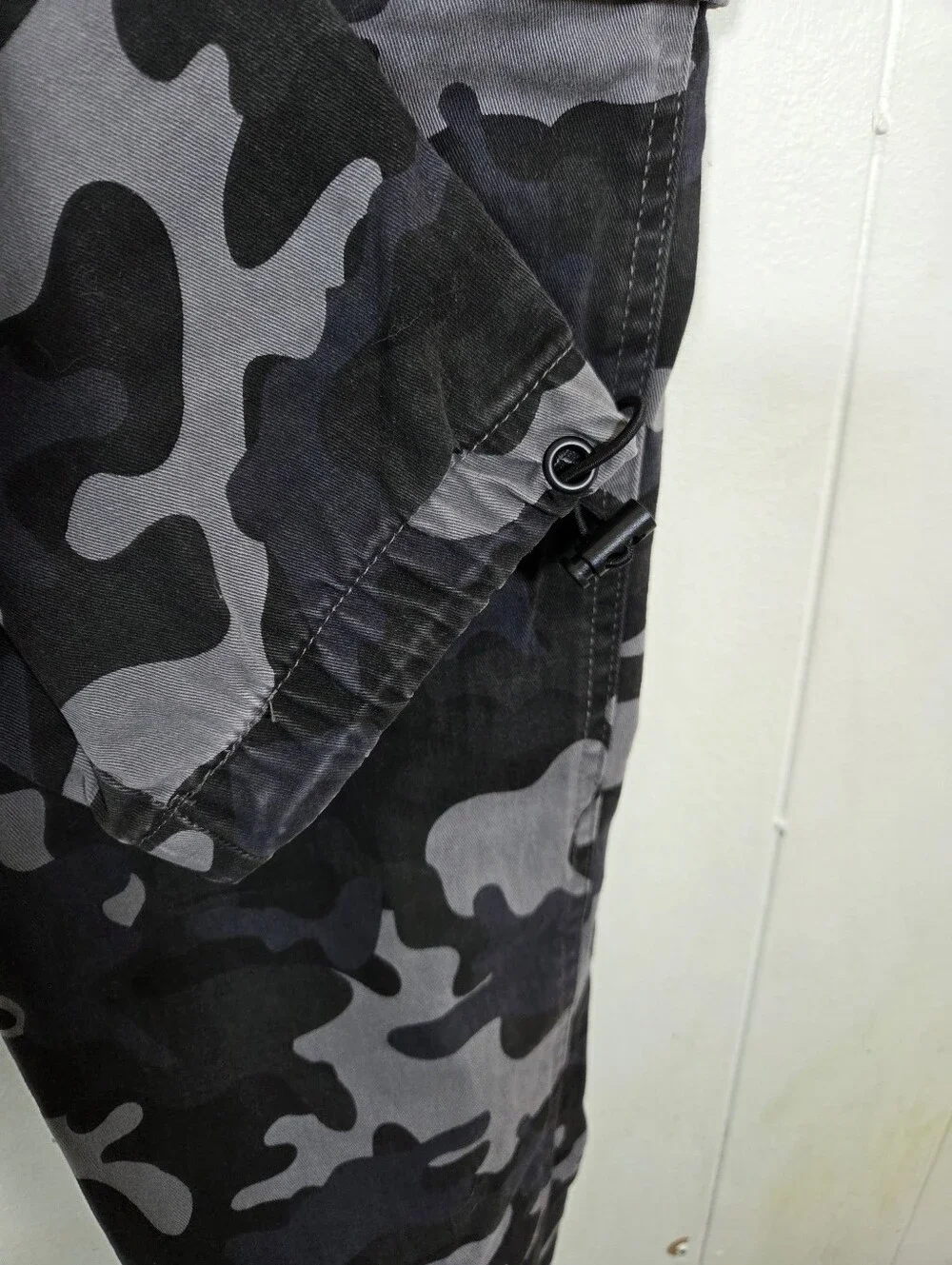 Dogg Supply Mens Stealth Camo Drawstring Cotton Blend Cargo Joggers Size XS